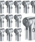 12 Pack End Rail T Clamp For One And Three Eighths Inch Chain Link Fence OD Pipe Galvanized T Connectors Beefy Heavy Duty Fittings With Nuts And Bolts Rust Resistant Outdoor Fence Parts, close-up view
