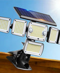 Solar Flood Lights Outdoor 6000LM 336 LEDs Dual Clip Motion Sensor Lights 360 Degree Wide Angle 3 Modes IP65 Waterproof