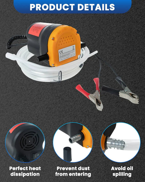 12V 60W Oil Extractor Pump For Cars Motorcycles Boats And Lawn Equipment Fast Portable Oil Change Tool With 0.8 To 1.0 Liter Flow