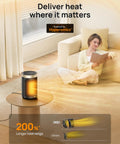 Portable Electric Space Heater With Thermostat And Remote Digital Display 12 Hour Timer 5 Modes 1500W PTC Ceramic Fast Heat