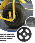 65 Tooth Sprocket And 35 Chain With 140 Links Replacement Kit for Coleman Baja Mini Bikes displayed with tire