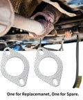 Two 58mm exhaust flange gaskets with graphite fire rings for muffler manifold, high-temperature replacement set