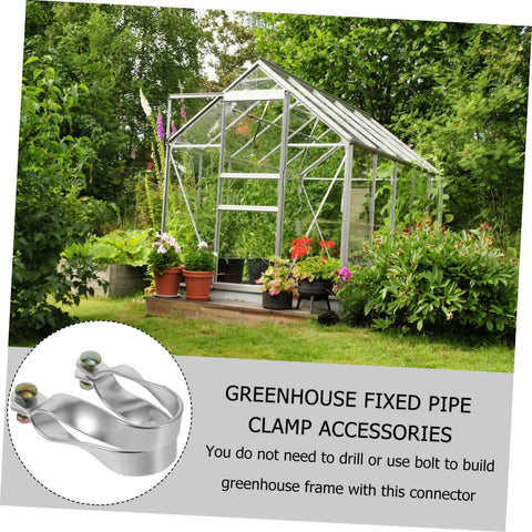 Heavy Duty U Shaped Aluminum Pipe Clamp Set for Greenhouse, 5 Pack Garden Clips for Fixing Aluminum Frames, Sturdy Hose Bracket for Tube Support, Weatherproof Outdoor DIY Clamp