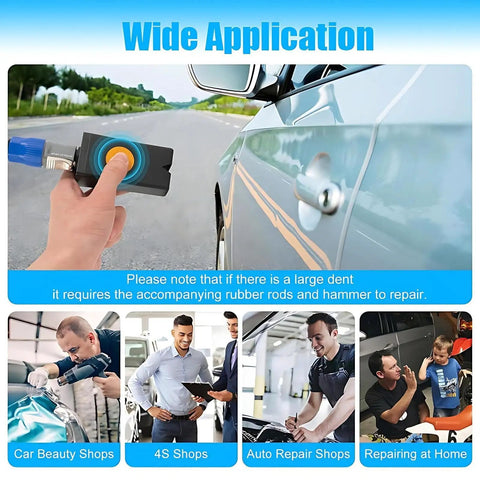Auto Body Paintless Dent Repair Kit With 1.38kW Dent Puller Digital Display repairing car dent at workshop
