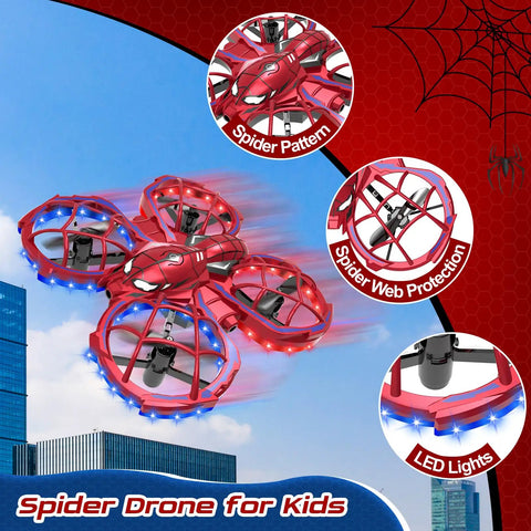 Mini Drone For Kids Beginners Toss To Go RC Quadcopter With LED Lights Two Batteries Headless Mode 3 Speed Settings 3D Flips Obstacle Avoidance
