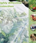 Pro Grade Garden Bug Netting 10x20 Feet Square Mesh Pest Barrier for Plants Vegetables Fruits Flowers and Trees Row Cover