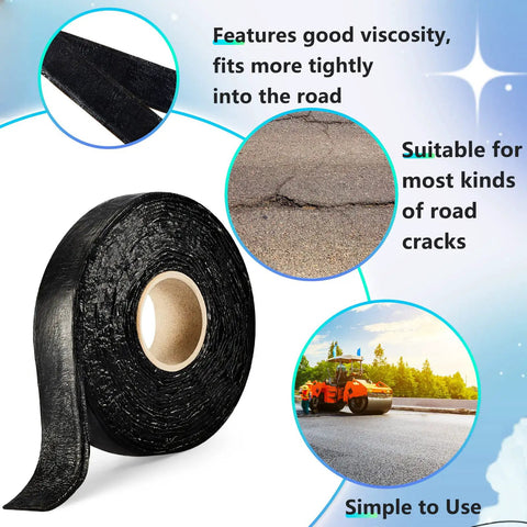 2 Inch Self Adhesive Asphalt Crack Filler Tape For Driveways And Parking Lots, 32.8 Feet Roll, 2.5 mm Thick
