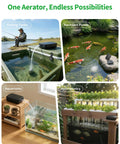 Image showing Solar Pond Aerator With Battery Backup 3W Solar Air Pump Delivers 24 Seven Oxygenation in various settings like ponds, tanks, hydroponics.