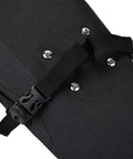 Close-up of 10L Waterproof Bike Saddle Bag With Roll Top Closure showing adjustable strap and buckle on durable PVC TPU material.