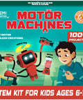 Box of 100 Plus STEM Projects Kit for Kids Ages 8 to 13 Hands On Robotics and Engineering Fun Toys Motor Machines Build 100 Plus Machines Like Vacuum Cleaners Hovercraft Tornado Mixer Gift for Smart Kids.