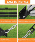 Installation steps for Heavy-Duty Tow-Behind Drag Harrow Driveway Grader For Gravel And Dirt, showing assembly and hitching process.