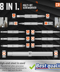 18 In 1 Multi Bit Screwdriver Set With Ergonomic Handle Portable All In One Tool Kit For Slotted Phillips Pozidriv Torx displayed