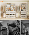 Slick Modular Closet System With Twelve Roomy Drawers And Four Heavy Lifting Rods Adjustable From Eight Point Five To Eleven Point Five Feet For Zero Hassle Bedroom Organization Super Simple Fast Assembly Setup, spacious and organized closet display.