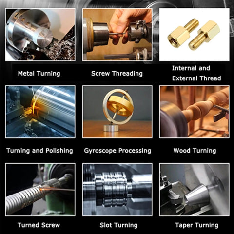 Jaryannix Mini Metal Lathe Benchtop 36W for Woodworking and DIY Projects 20000rpm High Speed Motor for various turning processes.