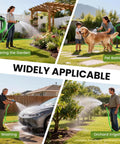 Heavy Duty Freestanding Garden Hose Holder Built To Last With Thick Gauge Metal For Outdoor Use in various outdoor settings.