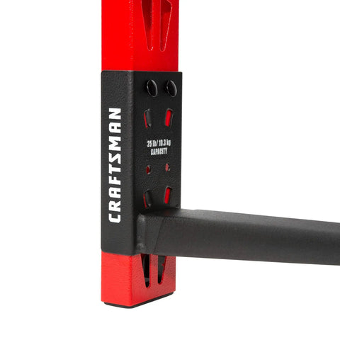 Close-up of Beefy Six Arm Cantilever Wall Mount Rack For Wood, Lumber Or Pipe Storage showing attachment and weight capacity.