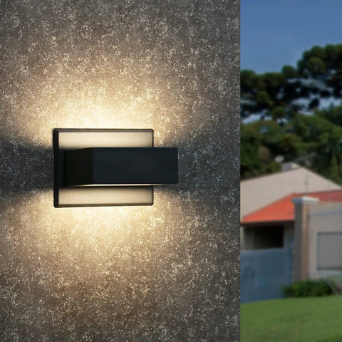 Outdoor Up Down Wall Light Fixture LED Porch Wall Lamp Modern Exterior Waterproof Aluminum Sconce For House Garage Front Door Garden Yard Patio 7.5W 240Lm 3000K mounted on wall