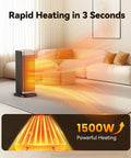 Cozy Up Portable Indoor Space Heater With 1500W PTC Ceramic Fast Heat in a modern living room setting