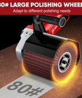 Beefy 1400W Burnishing Polishing Machine 110V with large 80# wheel in use on a metal surface