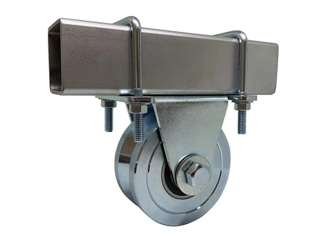 Heavy Duty V Groove Gate Wheels With Double Bearings Bolted External Mount Cradle For Inverted V Track Gates Up To 3000 Lbs No Welding Solid Steel Construction