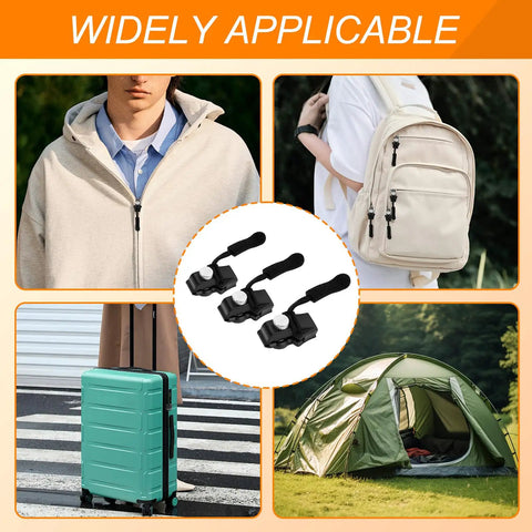 Universal Zipper Repair Kit With 12 Sliders In 3 Sizes Black Zipper Replacement Set For Backpacks, Jackets, Tents