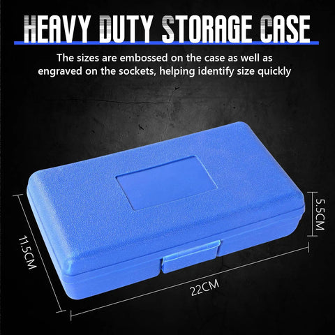 Heavy duty blue storage case for 34 Piece Torx Star Bit Socket Set Handheld Tool With Portable Blue Storage Case for repairs