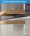 Heavy Duty Floating Shelf Brackets 10 Inch L Shape Metal Wall Mount Supports Smooth Matte White 160 Pound Capacity 6 Pack on concrete and drywall.