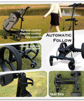 Built Tough Smart Follow Electric Golf Push Cart With Dual Radar Tracking And App Remote Control One Click Foldable Frame rain-ready with soft tires.