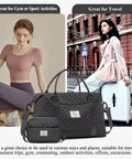 Travel Duffel Bag For Women With Weekender Style, Carry On Friendly, Includes Separate Toiletry Bag And Adjustable Strap