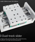 XC150 CNC Linear Stage Motion Actuator XYZ Axis Cross Sliding Table With 1605 Ballscrew and dual linear slide rails in aluminum