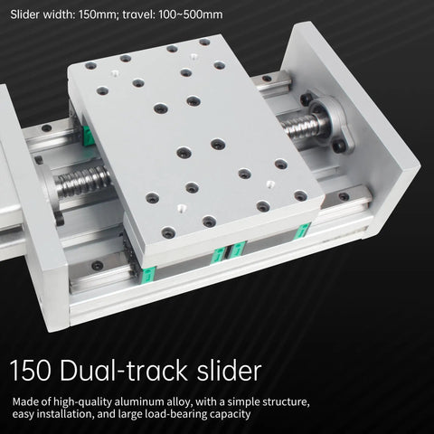 Boss Level Xc150 Cnc Linear Stage Motion Actuator Featuring 400Mm Zero Flex Track For Serious Heavy Load Robotics Builds And Ultra Smooth Precision Automation close-up of dual-track slider with aluminum alloy material