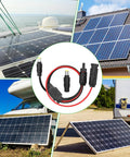 MC4 To DC8mm Adapter Cable, 6Ft Solar Connector To 5.5mmx2.5mm Male Converter, shown with solar panels and RV installation
