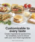 Hamilton Beach Sandwich Stacker Toaster Oven Grilling Machine For Homemade Hot Pizzas, Melts, Subs, And Quick Breakfast Or Dinner Favorites With Easy Nonstick Plates And Customizable Design showcasing customizable sandwich options.