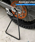 Triangular Motorcycle Stand For Dirt Bikes And Supermoto Motocross used as a rear wheel lift holder on concrete floor