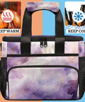 Insulated Picnic Backpack Cooler For All Day Grab N Go Adventures with gradient design, showing 'keep warm' and 'keep cold' icons.