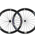 50mm Carbon Clincher Wheelset For 700c Road Bikes With Silver Decal Dope Aero Performance UCI Approved EN Tested Shimano 8, 9, 10, 11 Cassette Compatible V Brake Road Wheelset Aero Deep Rim Pro Grade