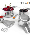 Stainless Steel Measuring Cups And Spoons Set 10 Piece Kitchen Gadgets For Cooking And Baking Premium Food Grade 18/8 Stainless Steel