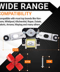 Upgraded 482731 Refrigerator Evaporator Fan Motor Kit for Whirlpool and Kenmore fridges, includes motor, fan, screws.