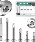 Set of 110 Piece Size Ten Stainless Steel Self Tapping Screws Kit With Hex Socket Drive and Drill Bit, for metal, wood, and plastic fastening.