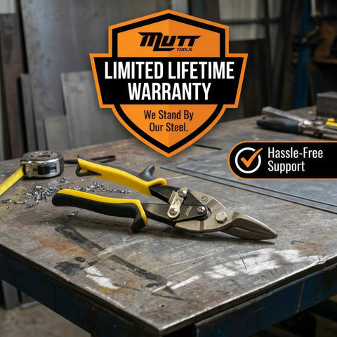 Heavy Duty 10 Inch Metal Cutting Shears For Sheet Metal Stainless Steel And Aluminum Pro Grade Tin Snips on workbench