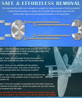 Instructional diagram showing the Beefy Boat Prop Puller Tool For 3 And 4 Blade Props Fits Prop Shafts From One And One Quarter Inch To One And One Half Inch Hub Size Two And Three Eighths Inch For Three Blade And Three And One Eighth Inch Or Less For Four Blade Marine Prop Removal Tool with step-by-step guide and images of components, including the detailed design of the puller plates and bolts. ©