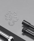 Top Quality Stainless Steel External Retaining Rings M1.5 To M10 Assortment Box displayed with precision clips on a gray background.