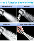 High Pressure Filtered Shower Head With Handheld And 4 Replacement Filters For Hard Water 18 Layer Filtration Delivers Strong Jets