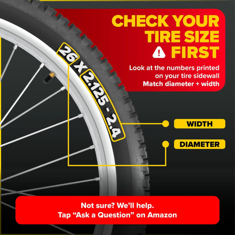Two Pack 26 Inch Bike Inner Tubes With 37mm Schrader Valve Durable Butyl Rubber For 26x2.125 To 26x2.40 Tires diagram