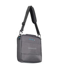 Durable Scuba Gear Bag With Adjustable Shoulder Strap And Top Handle For Travel And Dive Days Premium Recycled Gray Fabric With Blue Accents Rainproof Zippers Front Zip Pocket And Inside Mesh Pocket