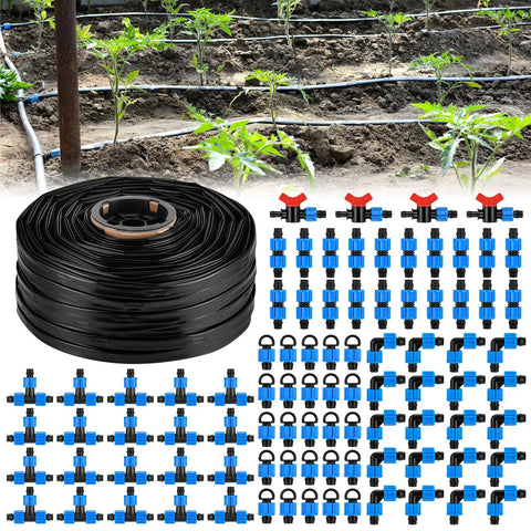 1000 Ft Drip Tape Irrigation Kit With 5/8 Inch Tubing 16 Mil Thickness 6 Inch Emitter Spacing Automatic System