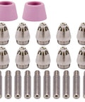 Pro Grade Plasma Cutter Consumables Kit 22 Piece Includes 10 Tips, 10 Electrodes, 2 Shield Cups detailed view