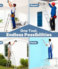 Lightweight Folding Ladder For Home And Outdoors Extendable A Frame Step Ladder With Sturdy Locking Joints Anti Slip Feet, aluminum A-frame ladder used for clean, repair, install and paint tasks.