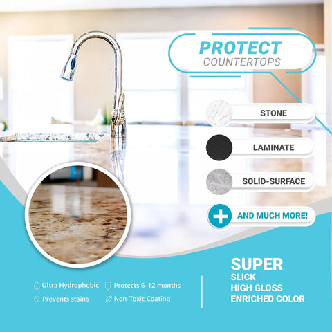 Ceramic Coating Spray Kit For Kitchen And Bathroom Surfaces That Repels Stains Smudges Water Spots And Soap Scum Ultra Hydrophobic