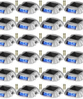 24 Pack Solar Driveway Lights With Switch Button, Bright Blue LEDs, waterproof and wireless for pathways and decks